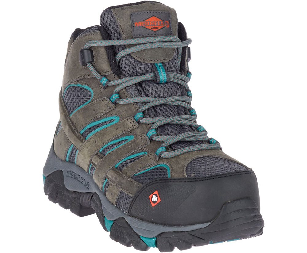 Merrell Boots Brown - Moab Vertex Mid Waterproof Comp Toe Work - Womens 49ARUGWMV